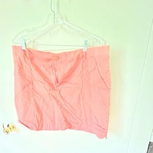 Pink Button-Front Skirt with shorts under Lee size 20